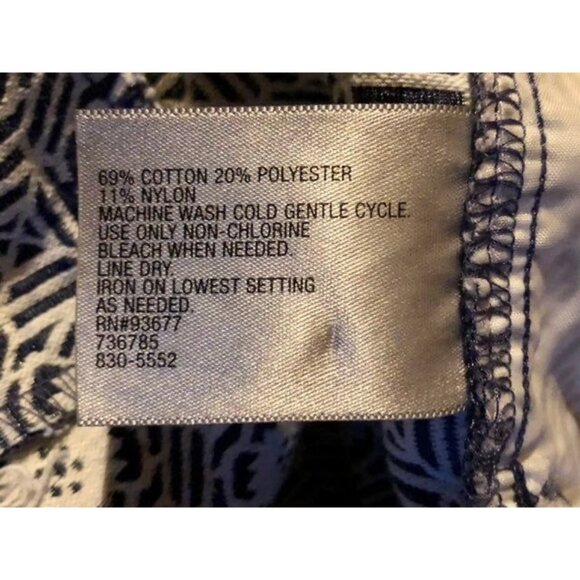 Worthington Capri Pants Womens 14 Blue Patterned Geometric Print Cotton Blend - Picture 8 of 8